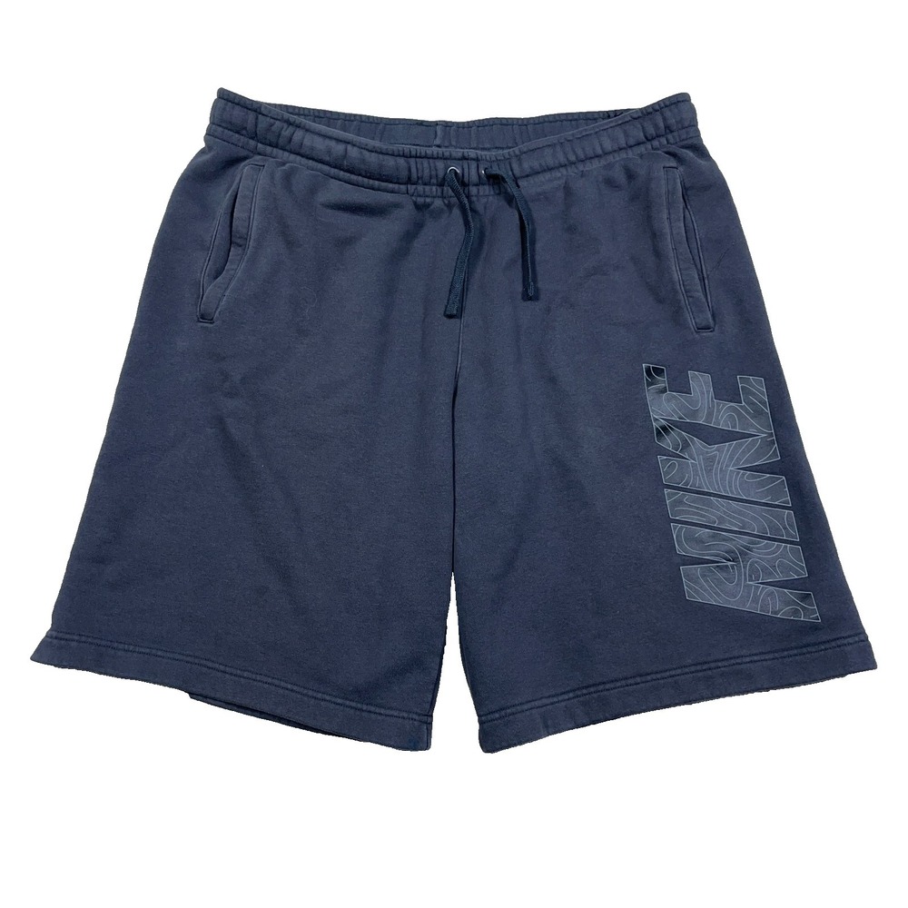 Nike Sweat Shorts Men XL Gray Fleece Basic Retro Gym Training Adult Spellout